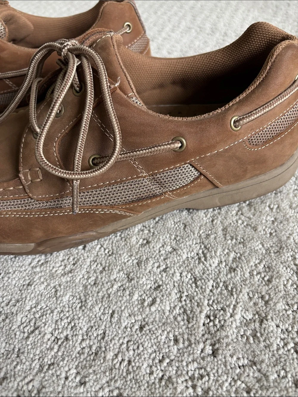 G.H. Bass & Co. Tan Brown Leather Men’s Boat Shoes Size 12